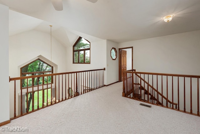 2325 Durand Dr, Downers Grove, IL 60515 - corridor with carpet floors, an upstairs landing, and vaulted ceiling