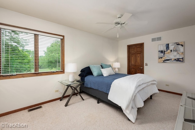 2325 Durand Dr, Downers Grove, IL 60515 - bedroom with light colored carpet and a ceiling fan