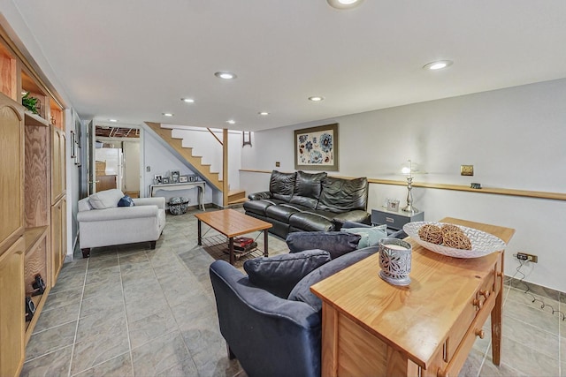 2742 N 76th Ct, Elmwood Park, IL 60707 - living room with stairs and recessed lighting