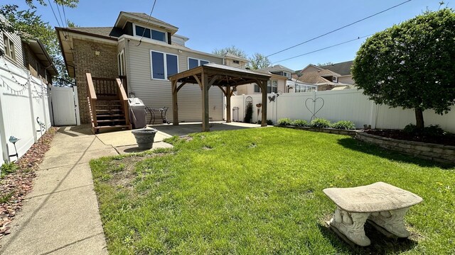 2742 N 76th Ct, Elmwood Park, IL 60707 - view of yard with a gazebo and a patio area