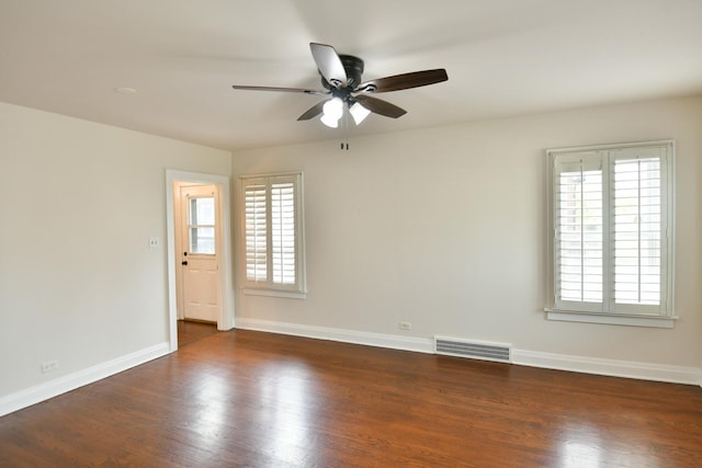313 N Jackson St, Waukegan, IL 60085 - spare room with a ceiling fan, plenty of natural light, and wood finished floors