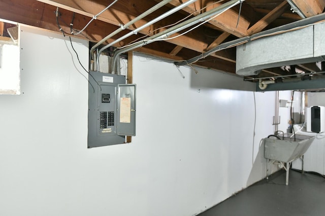 313 N Jackson St, Waukegan, IL 60085 - unfinished below grade area with electric panel