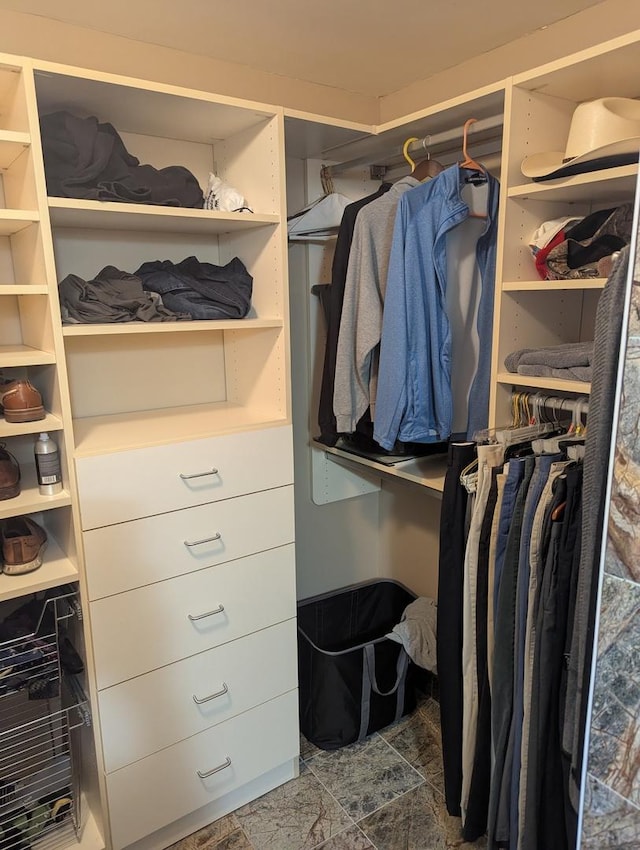 view of walk in closet