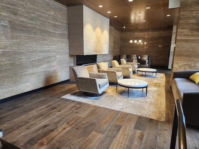 common area with recessed lighting