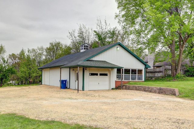 view of garage