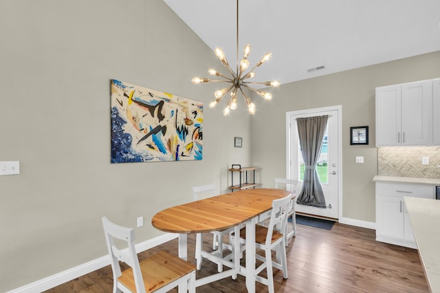 1608 E Horizon Ln, Urbana, IL 61802 - dining space with wood finished floors, baseboards, and a chandelier