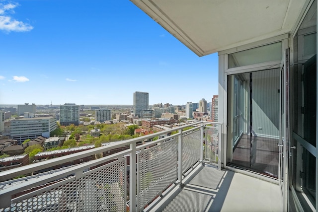 balcony featuring a view of city
