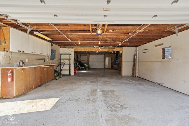 garage featuring electric panel