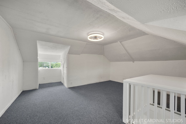 115 W Maple St, Lombard, IL 60148 - bonus room featuring vaulted ceiling, a textured ceiling, and carpet floors