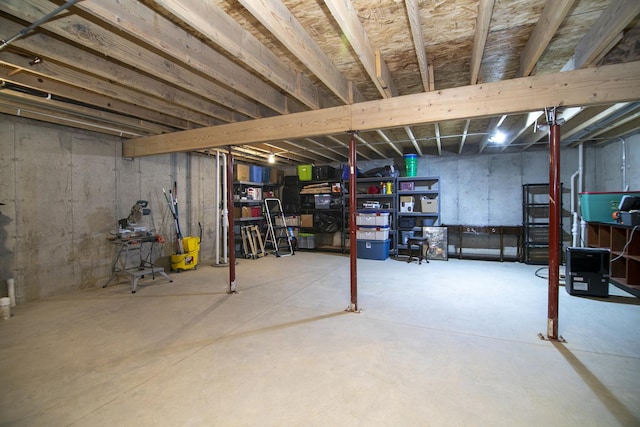 view of unfinished below grade area