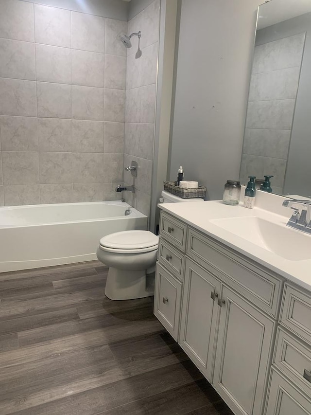 32052 N Great Plaines Ave, Lakemoor, IL 60051 - full bath with toilet, shower / tub combination, wood finished floors, and vanity