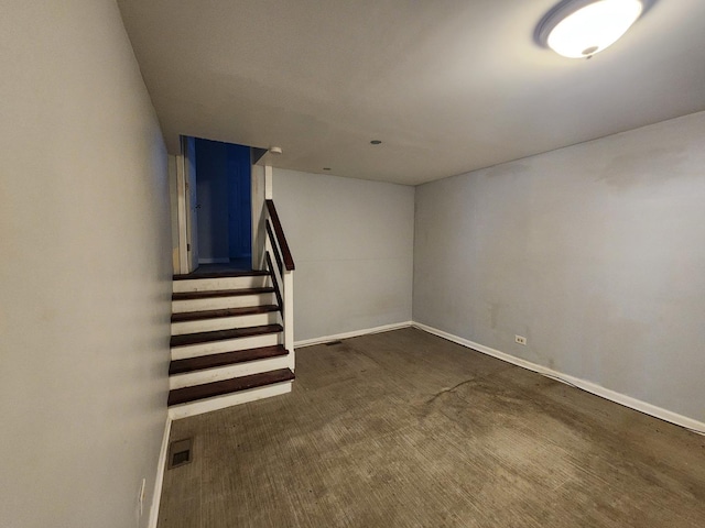 staircase with baseboards