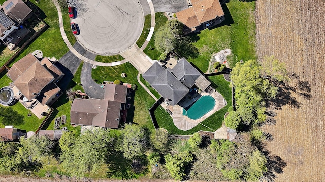 1042 Catalpa Ct, Beecher, IL 60401 - aerial overview of property's location featuring nearby suburban area and a pool area