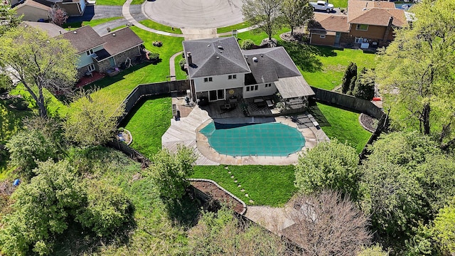 1042 Catalpa Ct, Beecher, IL 60401 - aerial overview of property's location with a pool and nearby suburban area