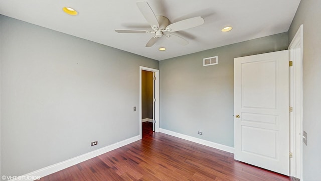 8 Georgetown Ct, Algonquin, IL 60102 - empty room with ceiling fan, wood finished floors, baseboards, and recessed lighting