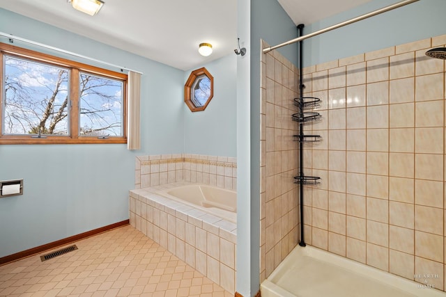 4302 Fox Creek Dr, Crystal Lake, IL 60012 - full bath with a tile shower, a bath, and baseboards