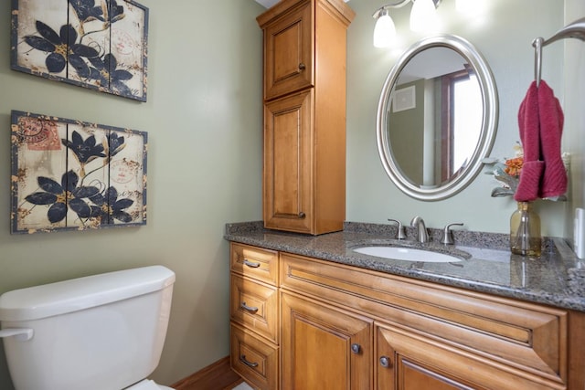 bathroom with toilet and vanity