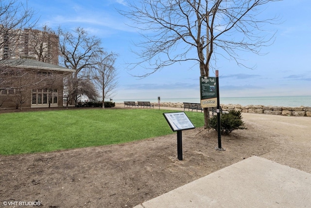 6171 N Sheridan Rd Unit 2704, Chicago, IL 60660 - view of property's community featuring a yard and a water view