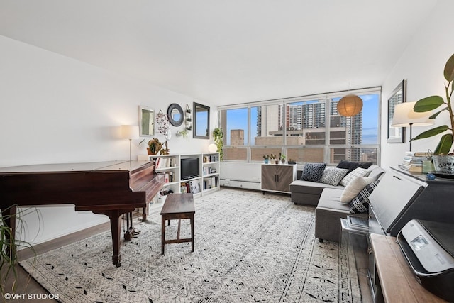 6171 N Sheridan Rd Unit 2704, Chicago, IL 60660 - living room with baseboard heating and wood finished floors