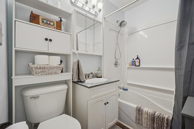1009 W Madison St, Ottawa, IL 61350 - bathroom featuring toilet, shower / bathtub combination with curtain, and vanity