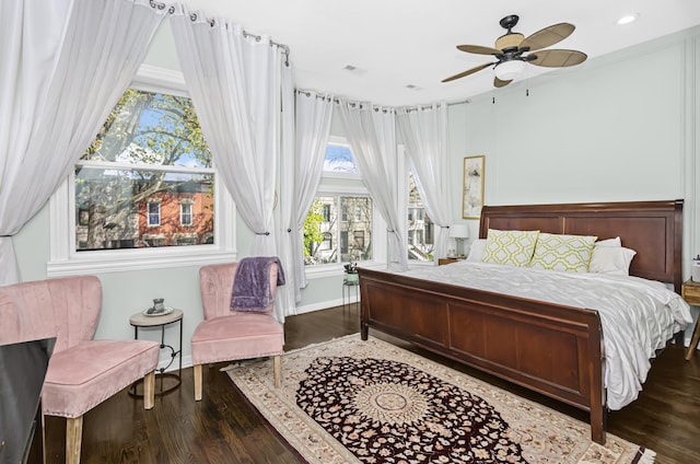 4738 S Champlain Ave, Chicago, IL 60615 - bedroom featuring wood finished floors, recessed lighting, and ceiling fan
