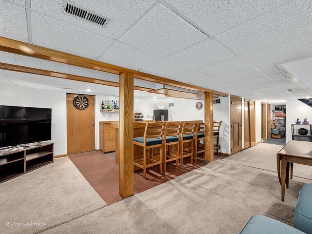 375 S Berkley Ave, Elmhurst, IL 60126 - living area with a dry bar and a paneled ceiling