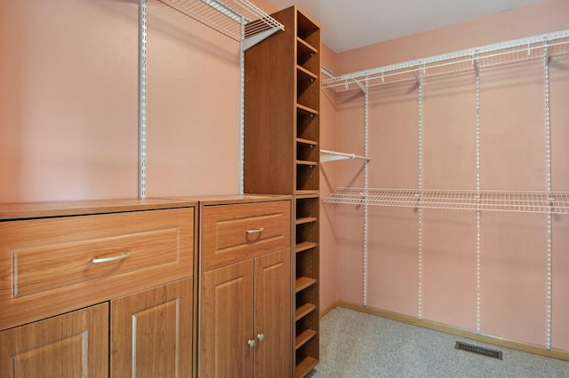spacious closet with carpet flooring