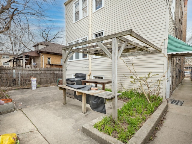 2552 N Austin Ave, Chicago, IL 60639 - view of patio with fence and a pergola