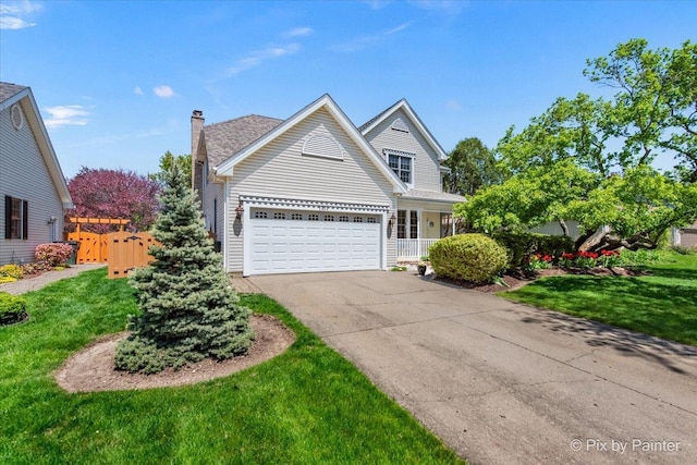1211 Prairie Dr, Algonquin, IL 60102 - traditional home with concrete driveway, a chimney, and an attached garage