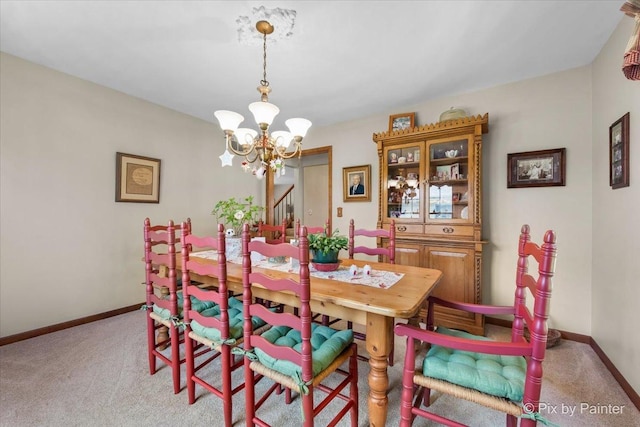1211 Prairie Dr, Algonquin, IL 60102 - dining space with a chandelier, carpet, and baseboards