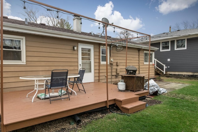 4000 Elm St, Downers Grove, IL 60515 - wooden deck with a lawn