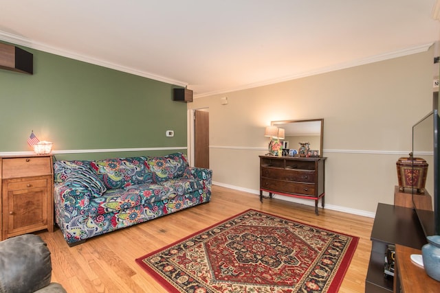 4000 Elm St, Downers Grove, IL 60515 - living area featuring wood finished floors, crown molding, and baseboards