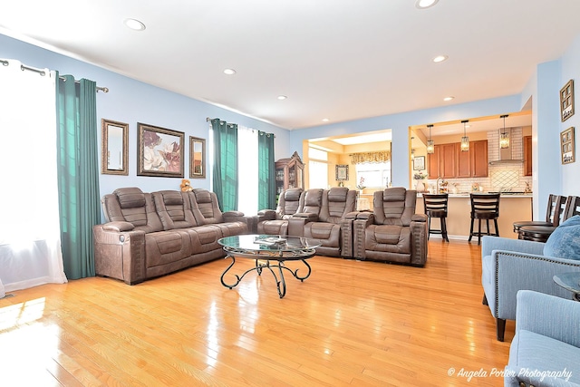 3123 Concord Ln, Wadsworth, IL 60083 - living room featuring light wood-type flooring and recessed lighting