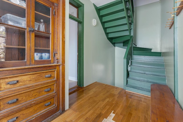 3809 N Kenmore Ave, Chicago, IL 60613 - stairway featuring wood finished floors