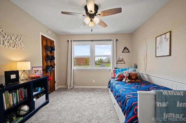 20 S Cambridge Dr, Geneva, IL 60134 - bedroom with carpet floors, a ceiling fan, and baseboards