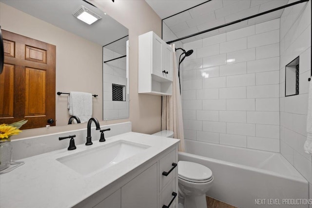 20 S Cambridge Dr, Geneva, IL 60134 - full bathroom featuring shower / bath combo, toilet, and vanity