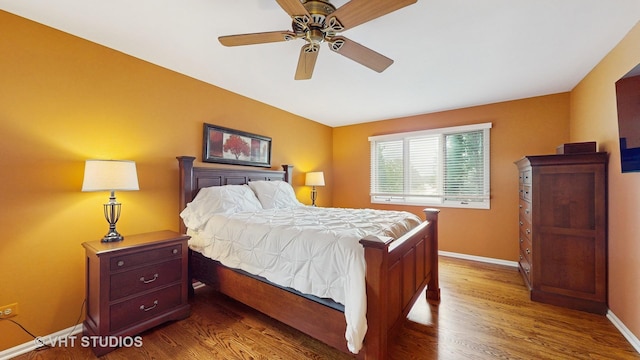 190 Washo Ct, Lake Zurich, IL 60047 - bedroom with baseboards, wood finished floors, and a ceiling fan