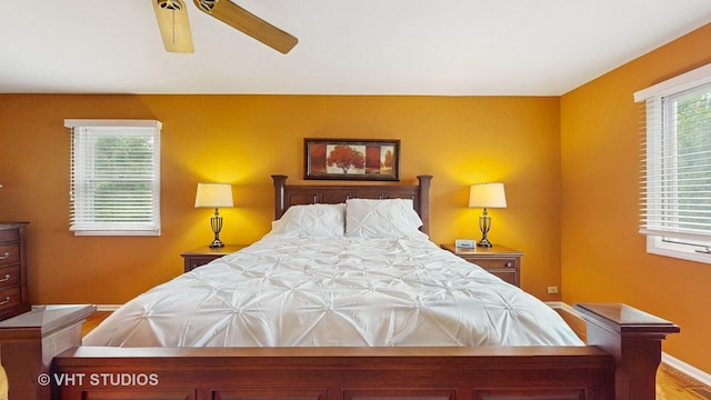 190 Washo Ct, Lake Zurich, IL 60047 - bedroom featuring baseboards, wood finished floors, and ceiling fan