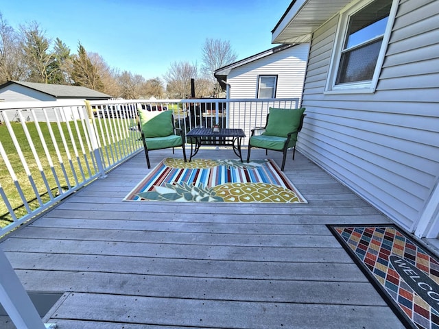 23530 W Gagne Ln, Plainfield, IL 60586 - wooden deck featuring a lawn and an outdoor living space