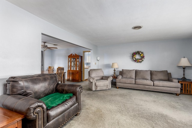 2651 E 2900 N Rd, Ancona, IL 61311 - living room featuring carpet floors and ceiling fan