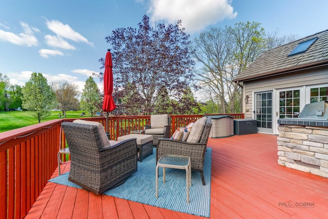 deck featuring an outdoor hangout area
