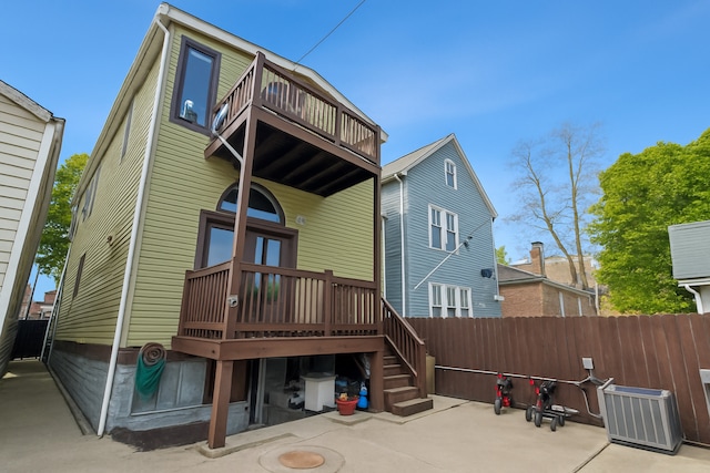 5127 S Artesian Ave, Chicago, IL 60632 - rear view of property with a patio area, a balcony, and a wooden deck