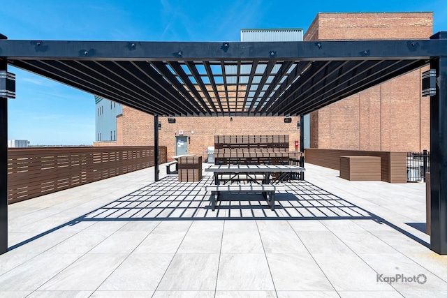 view of patio with a pergola