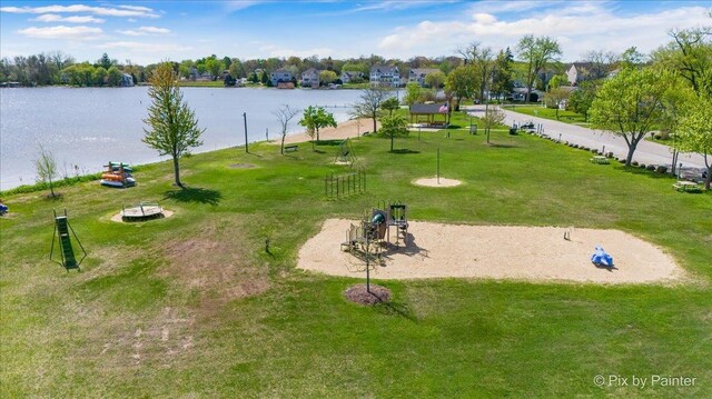 1109 Adams Ave, Wauconda, IL 60084 - view of home's community featuring a water view and a lawn