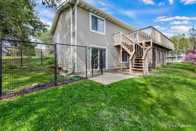 1109 Adams Ave, Wauconda, IL 60084 - back of house featuring a deck, stairway, and a patio