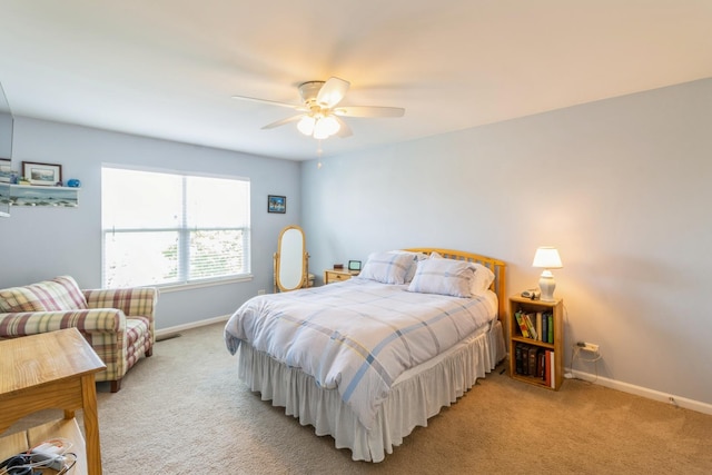 101 Boathouse Rd, Pingree Grove, IL 60140 - bedroom featuring light colored carpet, baseboards, and a ceiling fan