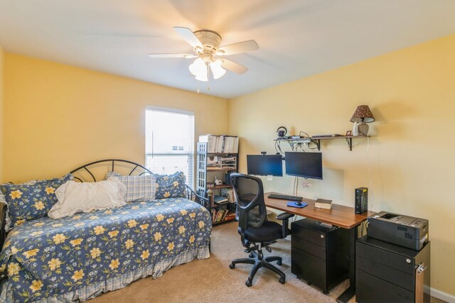 101 Boathouse Rd, Pingree Grove, IL 60140 - bedroom with an office area, carpet, and ceiling fan