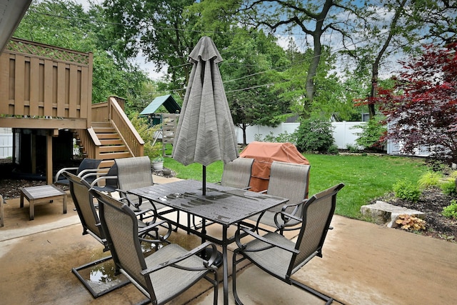 741 E Division St, Lombard, IL 60148 - view of patio / terrace featuring outdoor dining area and stairs