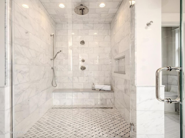 228 S Adams St, Hinsdale, IL 60521 - full bathroom featuring a stall shower and recessed lighting