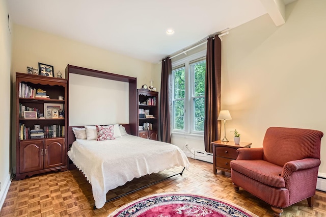 2153 N Sedgwick St, Chicago, IL 60614 - bedroom featuring baseboard heating, baseboards, and recessed lighting